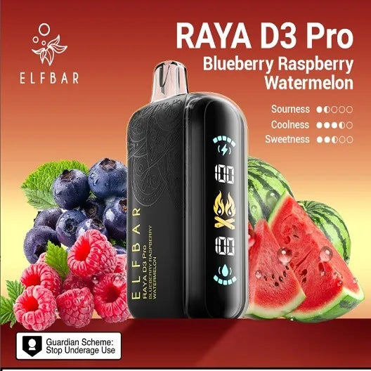 Elf Bar Raya D3 Pro 30K Blueberry Raspberry Watermelon - Vape Shop Nagpur