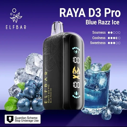 Elf Bar Raya D3 Pro 30K Blue Razz Ice - Vape Shop Nagpur