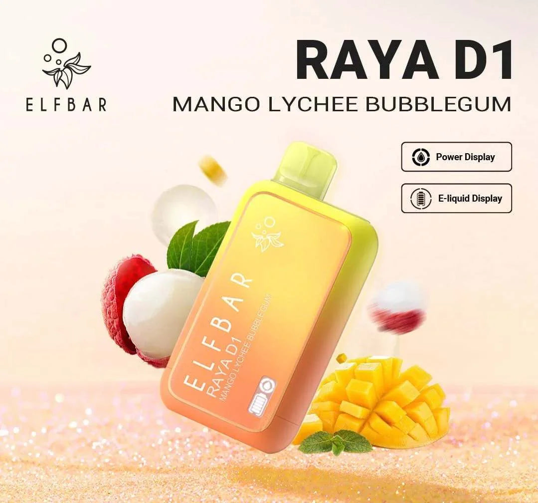 ELF BAR RAYA D1 – Mango Lychee Bubblegum - Vape Shop Nagpur