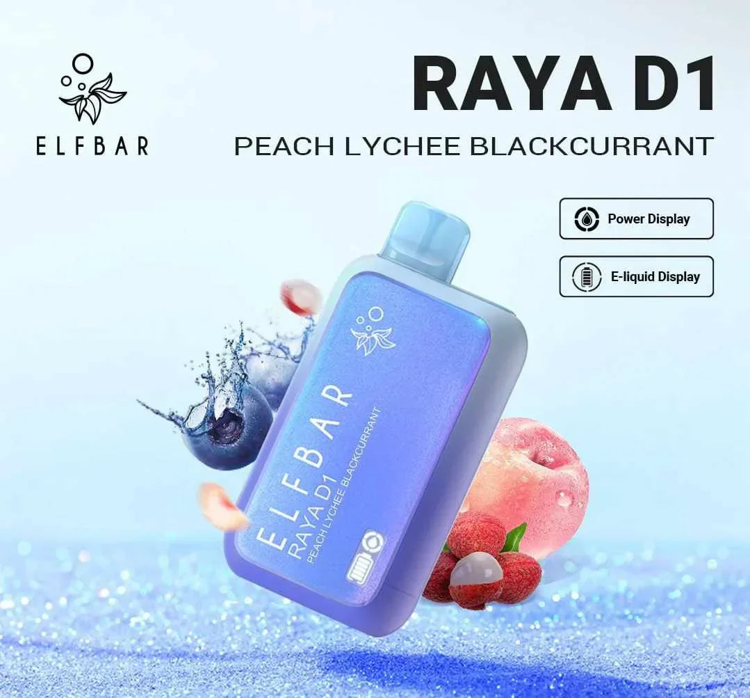 ELF BAR RAYA D1 – Peach Lychee Blackcurrant - Vape Shop Nagpur